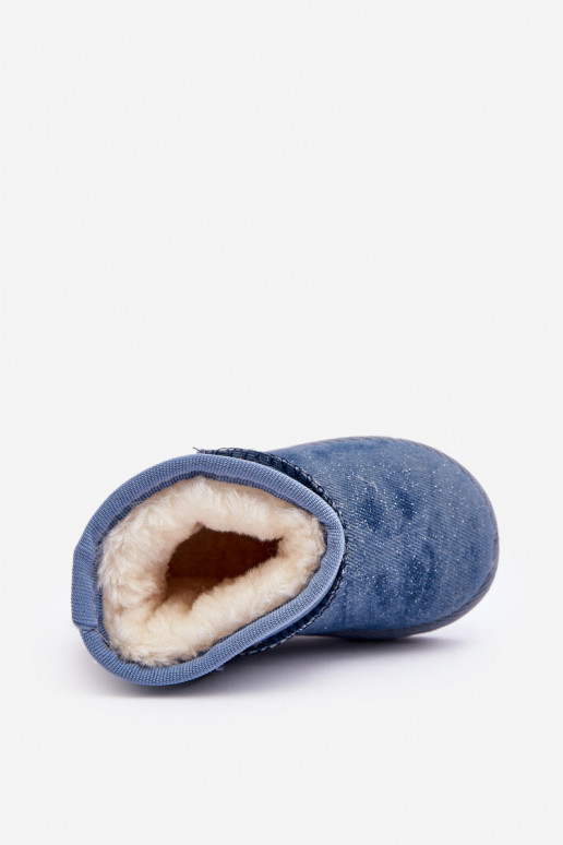 Kinder-Schneestiefel Stiefel mit Glanz in blauer Farbe Sulinne