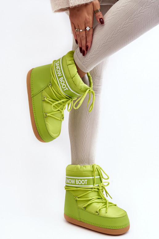 Schnür-Winterstiefel in grüner Farbe Soia