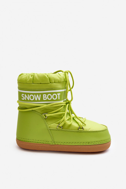 Schnür-Winterstiefel in grüner Farbe Soia