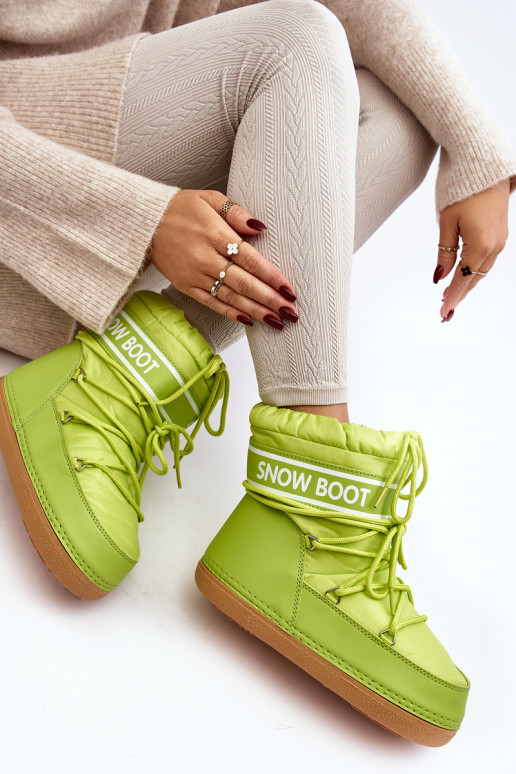 Schnür-Winterstiefel in grüner Farbe Soia