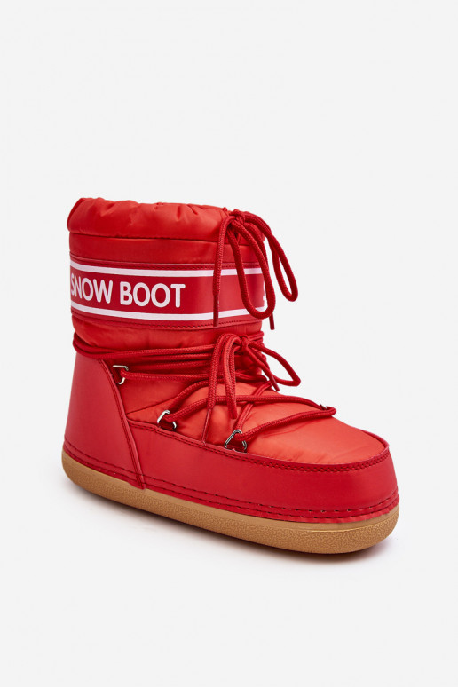 Schnür-Winterstiefel in roter Farbe Soia