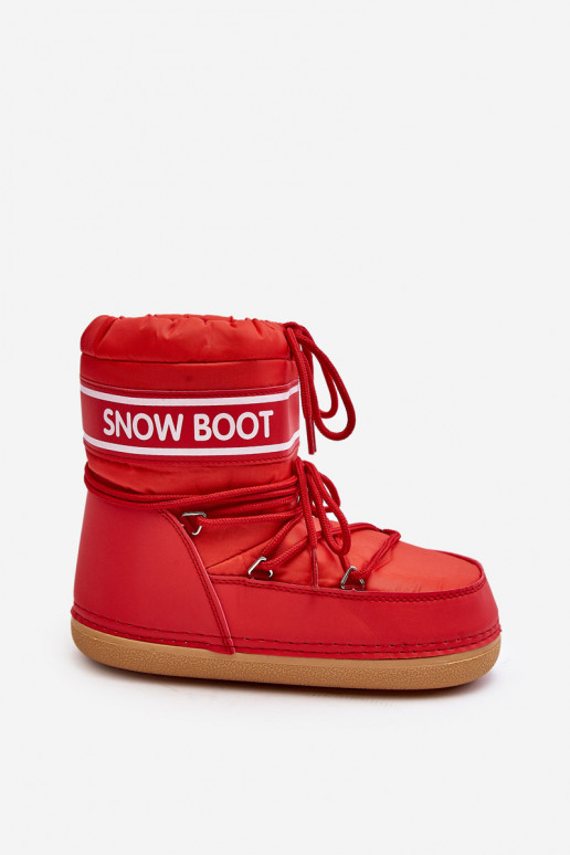 Schnür-Winterstiefel in roter Farbe Soia
