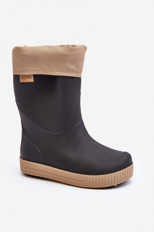 Kindergummistiefel mit Heizung Snow Wave Gokids 981 Schwarz und Beige Kindergummistiefel mit Heizung Snow Wave Gokids 981 Schwarz und Beige