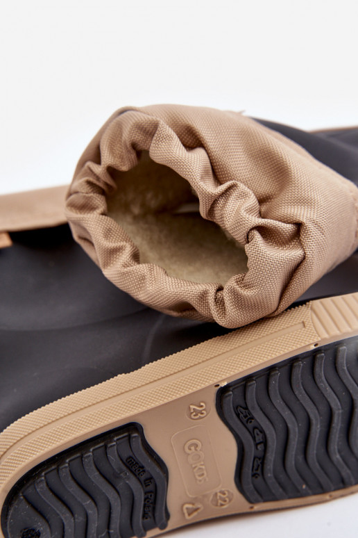 Kindergummistiefel mit Heizung Snow Wave Gokids 981 Schwarz und Beige Kindergummistiefel mit Heizung Snow Wave Gokids 981 Schwarz und Beige