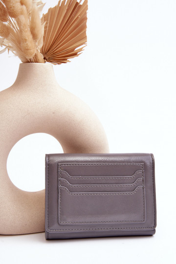 Joanela Damenbrieftasche aus grauem Öko-Leder