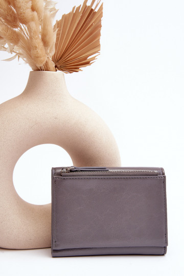 Joanela Damenbrieftasche aus grauem Öko-Leder 2