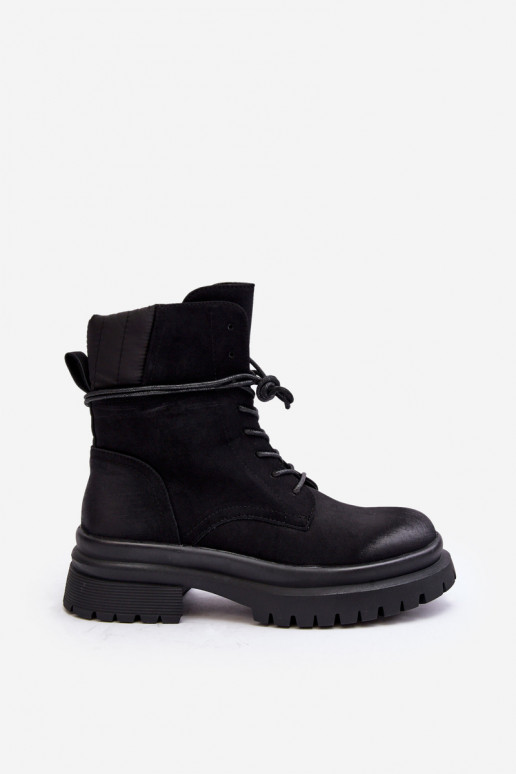 Damenstiefel mit massiver Sohle in der Farbe Schwarz Narelona Damenstiefel mit massiver Sohle in der Farbe Schwarz Narelona