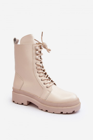 Stiefel aus elfenbeinfarbenem Öko-Leder Irande