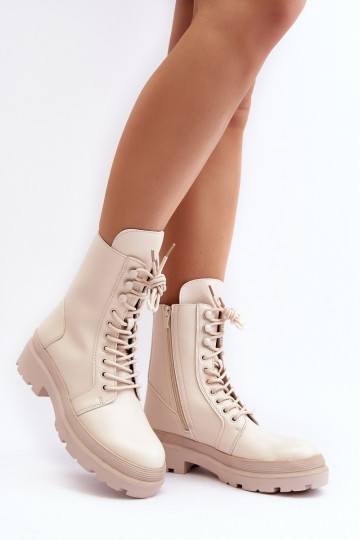 Stiefel aus elfenbeinfarbenem Öko-Leder Irande 2