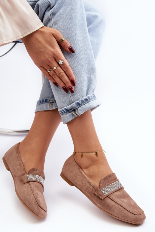 Mokassins mit funkelnden Ösen in der braunen Farbe Ralrika