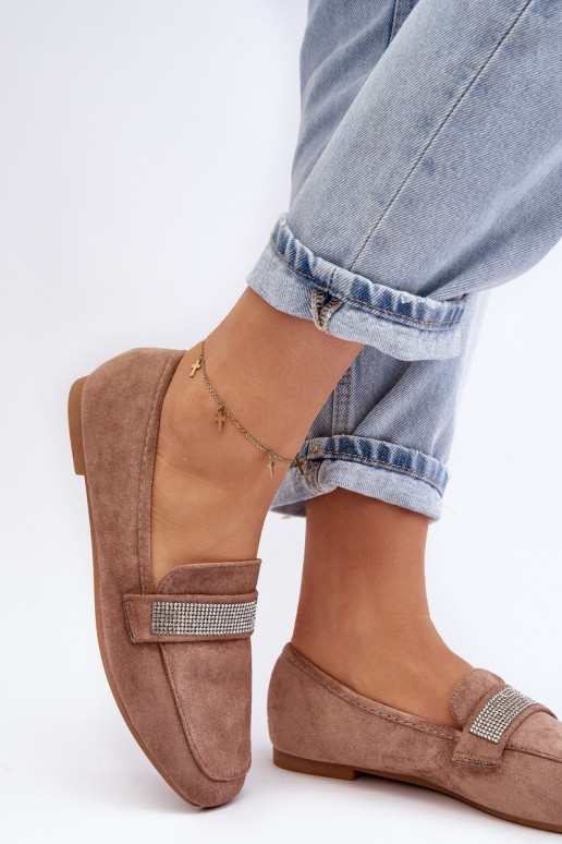 Mokassins mit funkelnden Ösen in der braunen Farbe Ralrika