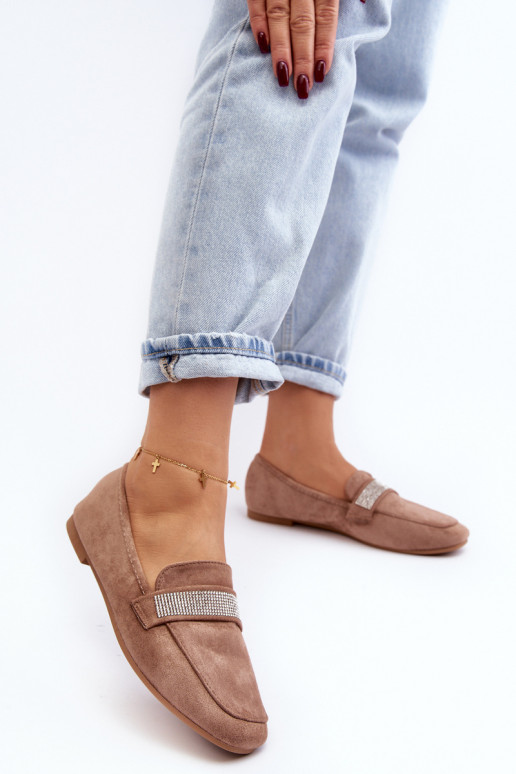 Mokassins mit funkelnden Ösen in der braunen Farbe Ralrika