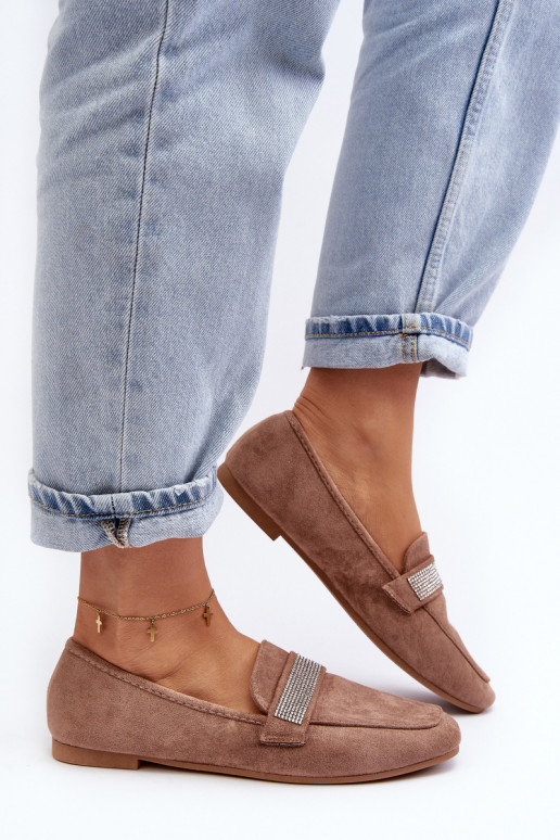 Mokassins mit funkelnden Ösen in der braunen Farbe Ralrika