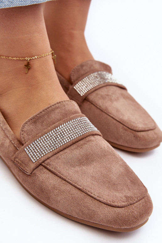 Mokassins mit funkelnden Ösen in der braunen Farbe Ralrika