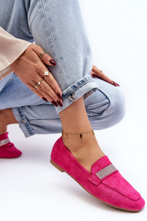 Mokassins mit funkelnden Ösen in rosa Ralrika