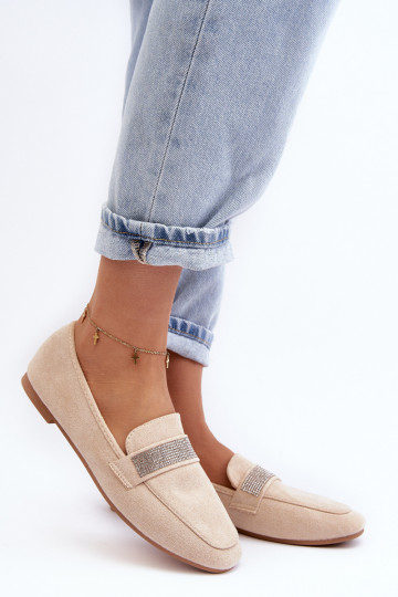 Mokassins mit schimmernden Ösen beige Ralrika 2