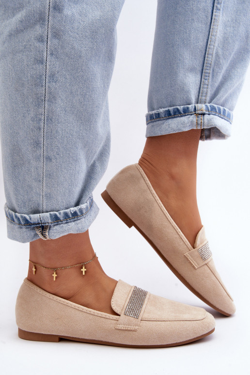 Mokassins mit schimmernden Ösen beige Ralrika Mokassins mit schimmernden Ösen beige Ralrika