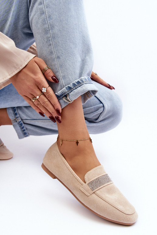 Mokassins mit schimmernden Ösen beige Ralrika Mokassins mit schimmernden Ösen beige Ralrika