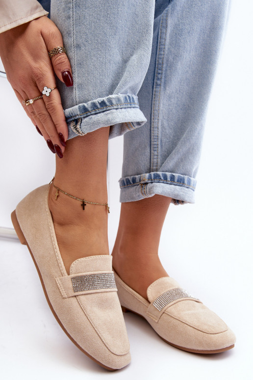 Mokassins mit schimmernden Ösen beige Ralrika Mokassins mit schimmernden Ösen beige Ralrika