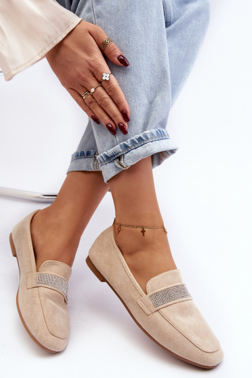 Mokassins mit schimmernden Ösen beige Ralrika Mokassins mit schimmernden Ösen beige Ralrika