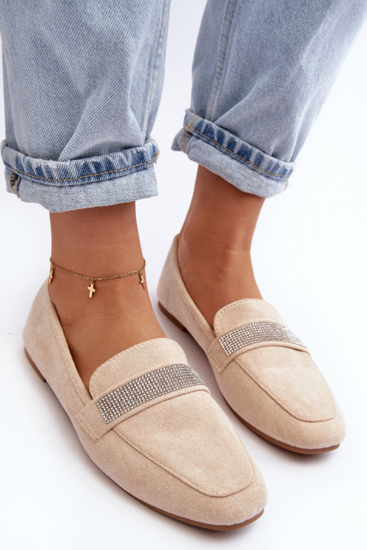 Mokassins mit schimmernden Ösen beige Ralrika Mokassins mit schimmernden Ösen beige Ralrika