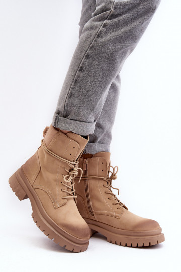 Damenstiefel mit massiver Sohle in Beige von Narelona 2