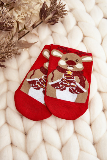Rote Weihnachtssocken mit Rentier 2