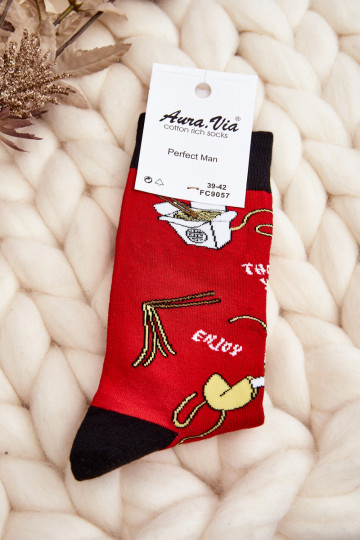 rot gemusterte Socken