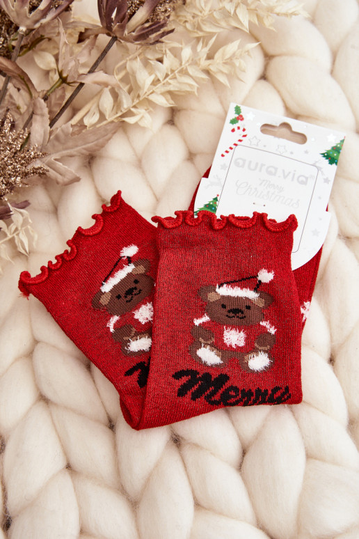 Glänzende Weihnachtssocken in Rot Glänzende Weihnachtssocken in Rot