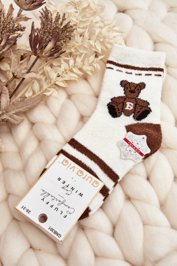 Warme Socken in weißbrauner Farbe
