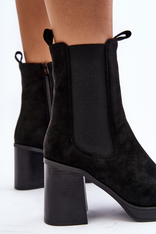 Damenstiefel mit breitem Absatz aus schwarzem Piovere Damenstiefel mit breitem Absatz aus schwarzem Piovere