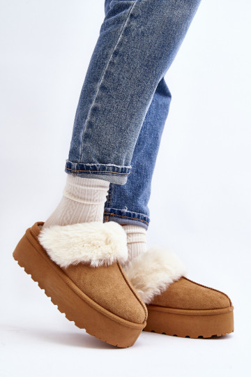 Hausschuhe Schneestiefel mit massiver Sohle braun Starlyn 2