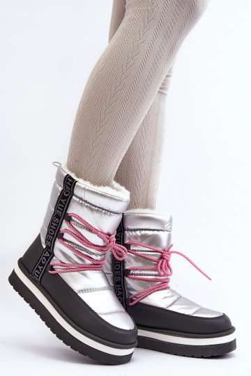 Schneestiefel mit stylischen Details in Silber Lilara 2