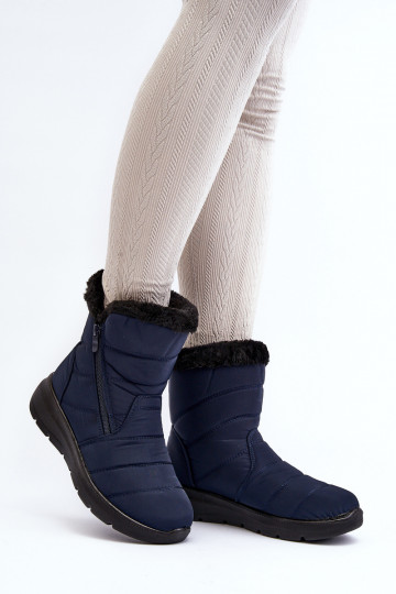 Schneestiefel mit Reißverschluss und Fell in dunkelblau von Zeuna 2