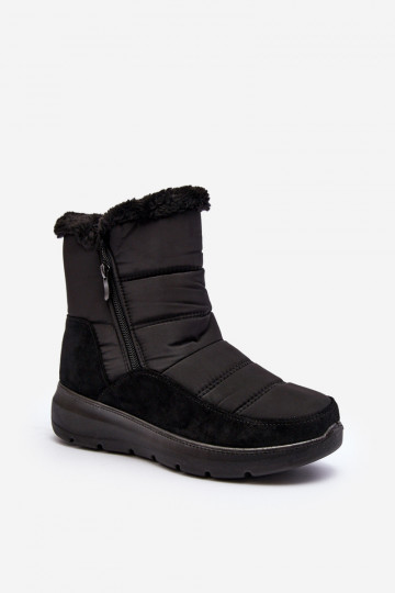 Schneestiefel mit Fell in schwarzem Primose