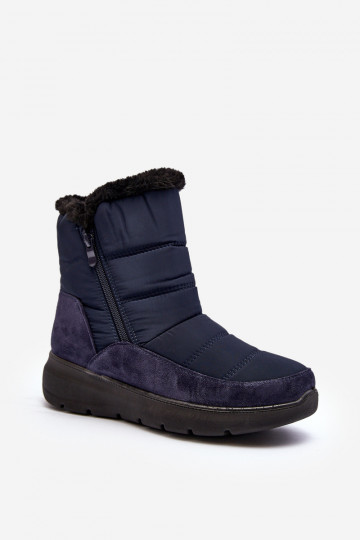 Schneestiefel mit Fell in dunkelblau Primose