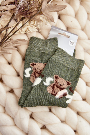 Warme Baumwollsocken in grüner Farbe 2