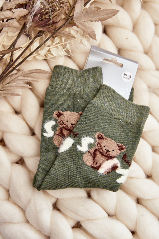 Warme Baumwollsocken in grüner Farbe Warme Baumwollsocken in grüner Farbe