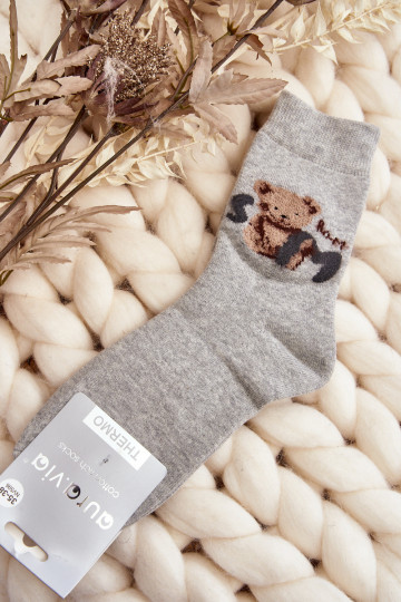Warme Baumwollsocken in grauer Farbe