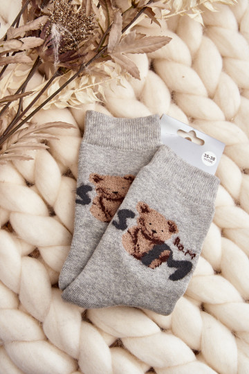 Warme Baumwollsocken in grauer Farbe 2