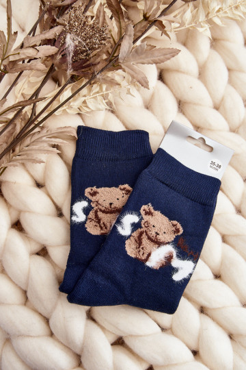 Warme Baumwollsocken in dunkelblauer Farbe 2