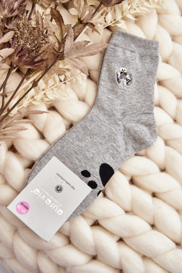 Kopie von Hellgraue Baumwollsocken mit Bären