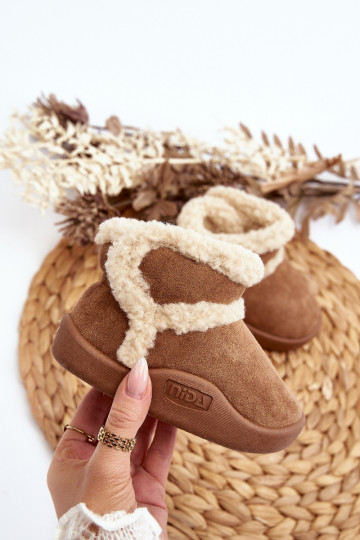 Kinder-Schneestiefel mit Klebeverschlüssen in der braunen Farbe Unitia 2