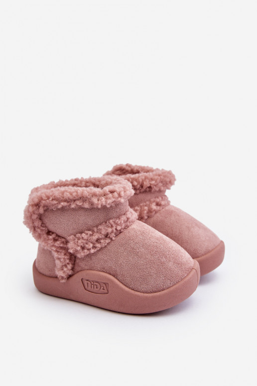 Kinder-Schneestiefel mit Klebeverschlüssen in der Farbe Rosa von Unitia