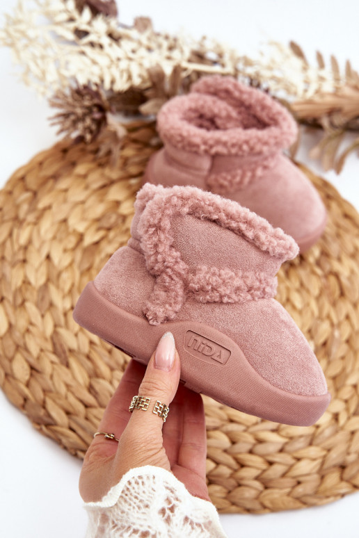 Kinder-Schneestiefel mit Klebeverschlüssen in der Farbe Rosa von Unitia