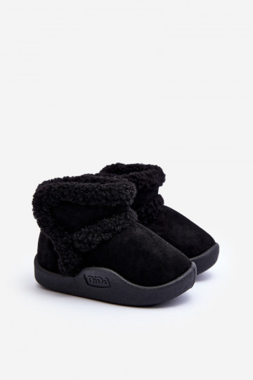 Kinder-Schneestiefel mit Klebeverschlüssen in der Farbe Schwarz Unitia
