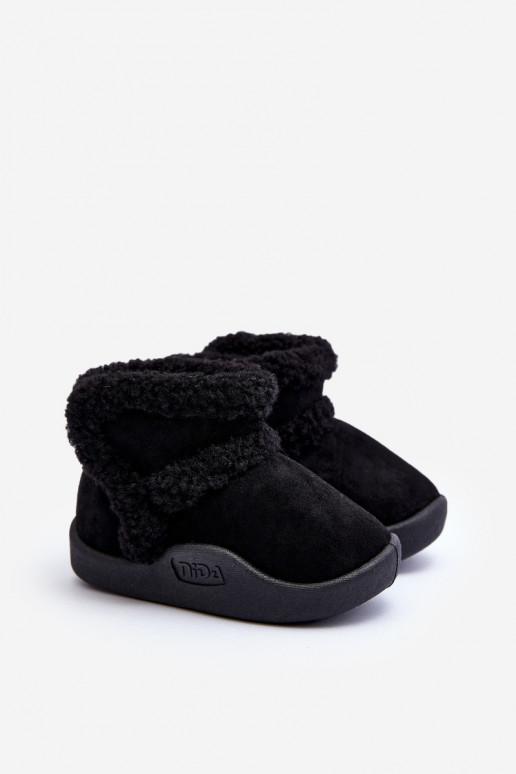Kinder-Schneestiefel mit Klebeverschlüssen in der Farbe Schwarz Unitia