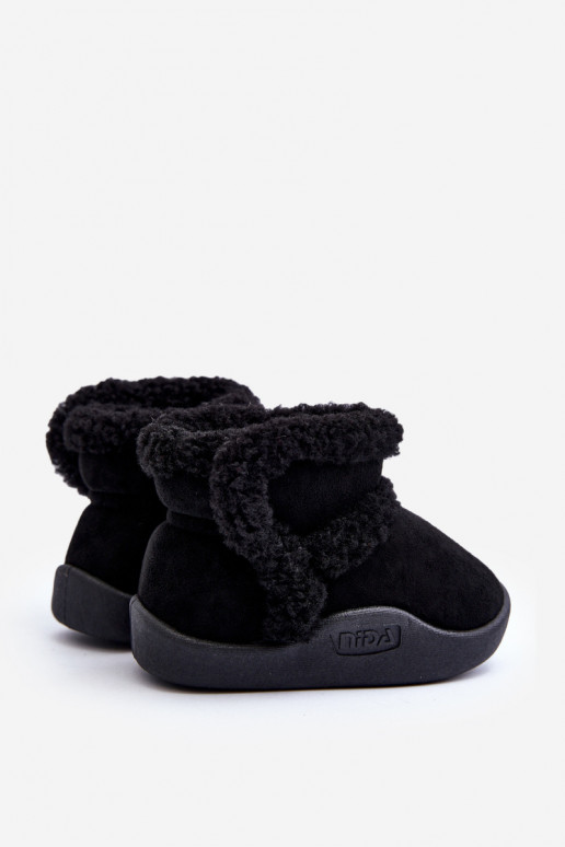 Kinder-Schneestiefel mit Klebeverschlüssen in der Farbe Schwarz Unitia