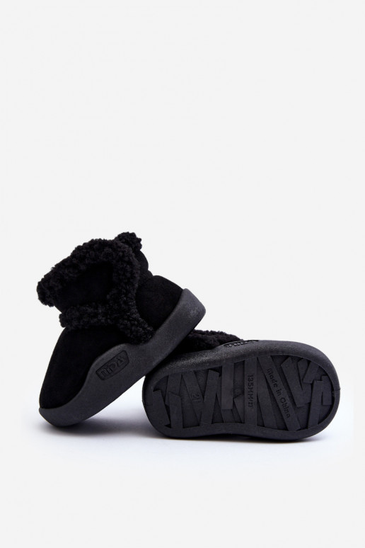 Kinder-Schneestiefel mit Klebeverschlüssen in der Farbe Schwarz Unitia