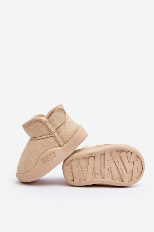 Gewärmte Kinder-Schneestiefel mit Fell innen in der Farbe Beige Benigna Gewärmte Kinder-Schneestiefel mit Fell innen in der Farbe Beige Benigna